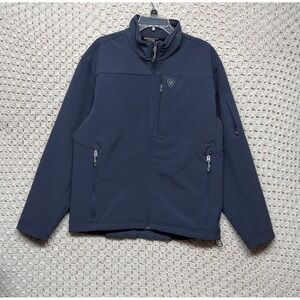 Ariat Jacket Men Sz L Navy Blue Vernon 2.0 Softshell Wind Water Resisant Outdoor